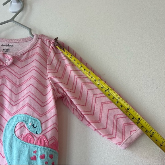 🌼 5/$20 Carter’s Simple Joys Baby Girls Footed Sleepers 6-9M Flamingo Dinosaur - Picture 6 of 10